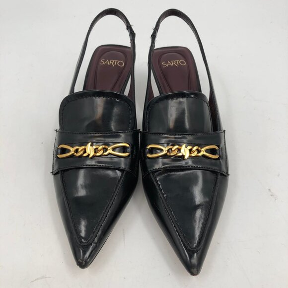 Franco Sarto Black Slingback Loafer Heels | Size 5 - Picture 7 of 11